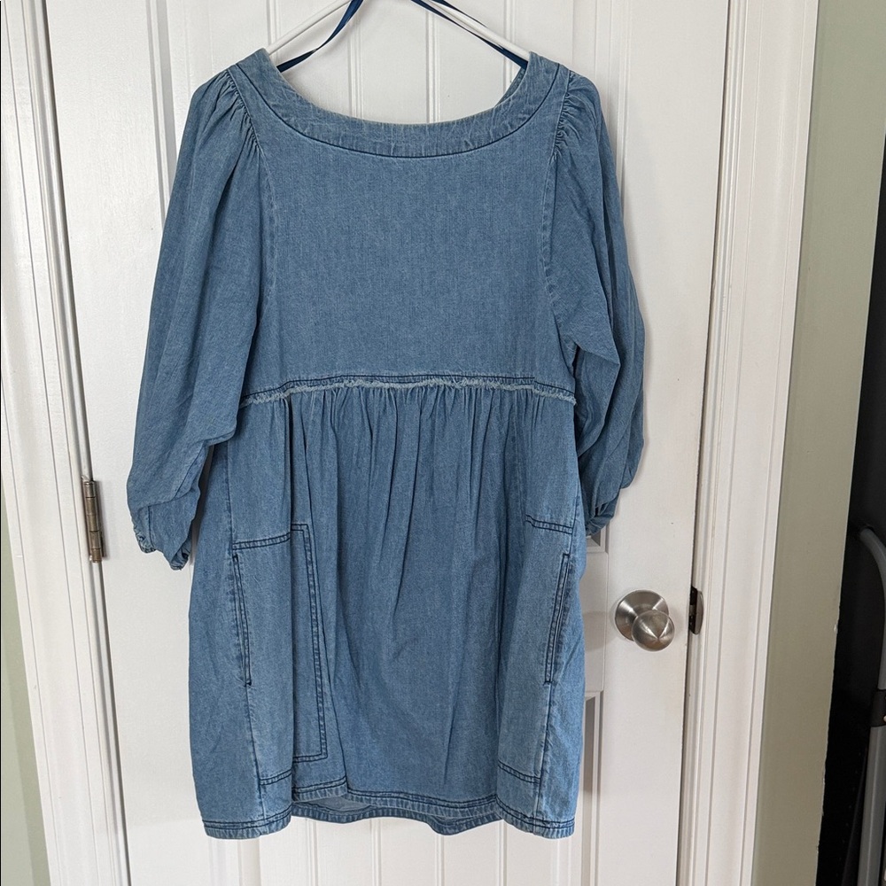 Free People Blue Denim Tunic Dress